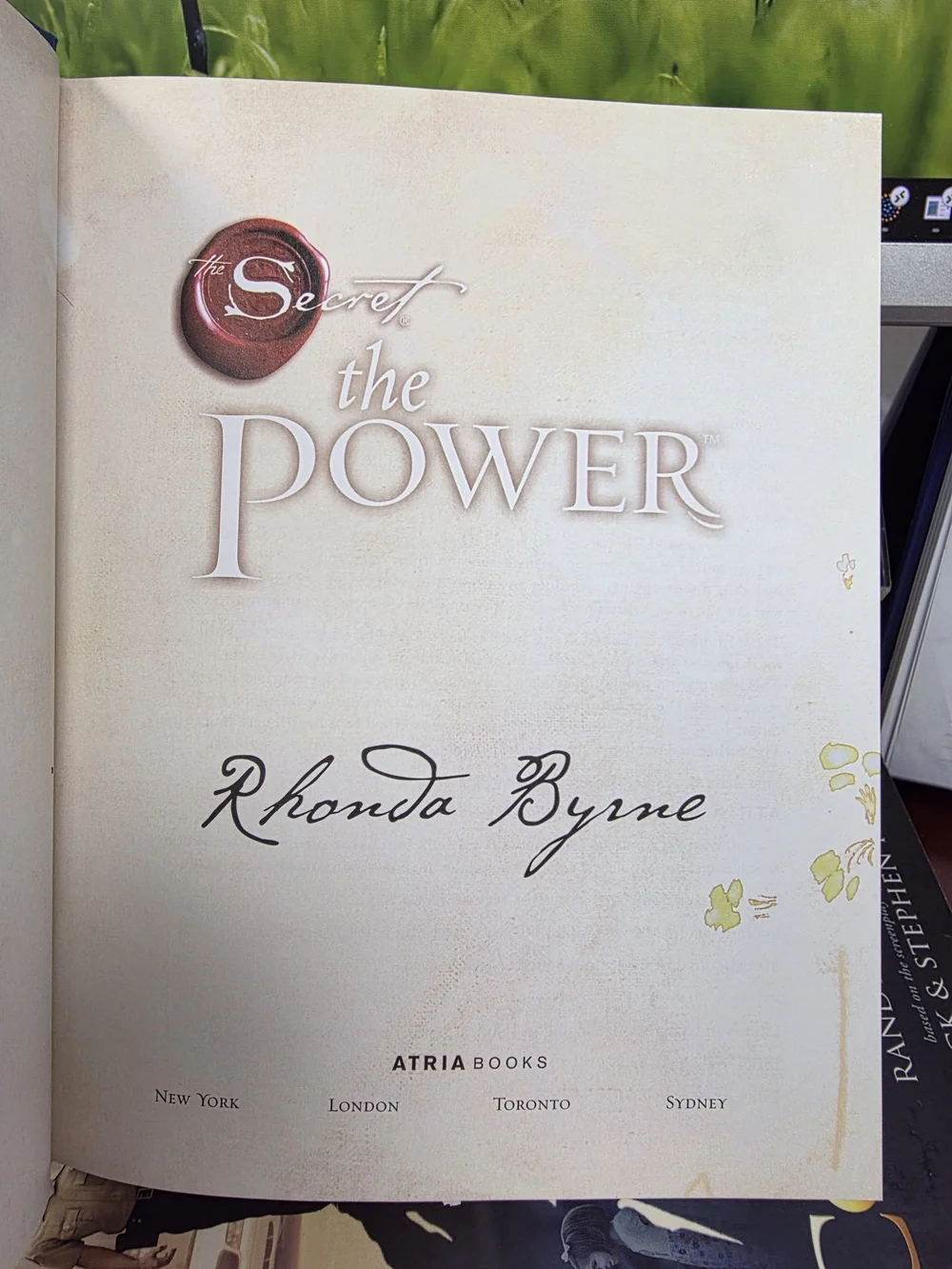 Rhonda Byrne The Power Hardcover Book - Cream Cover